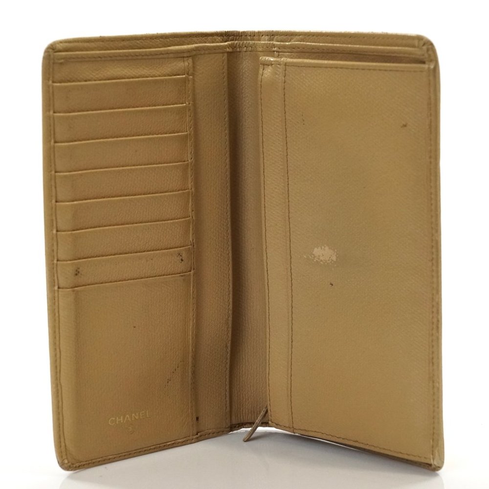 Auth Chanel Long Wallet Beige Leather #7070C71 - Picture 6 of 13
